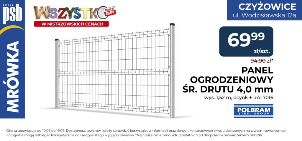 MIKOS - PANEL OGRODZENIOWY ŚR. DRUTU 4,0 mm